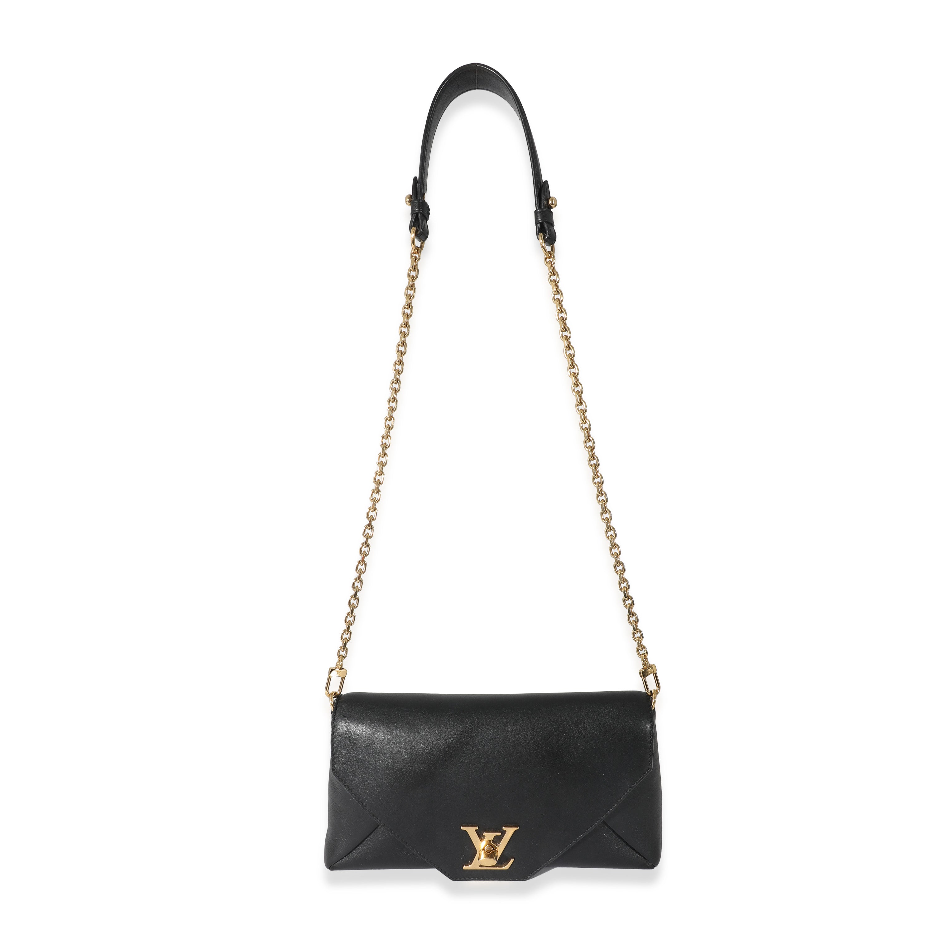 Louis Vuitton Louis Vuitton Black Calfskin Love Note Chain Clutch 