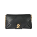 Louis Vuitton Louis Vuitton Black Calfskin Love Note Chain Clutch 