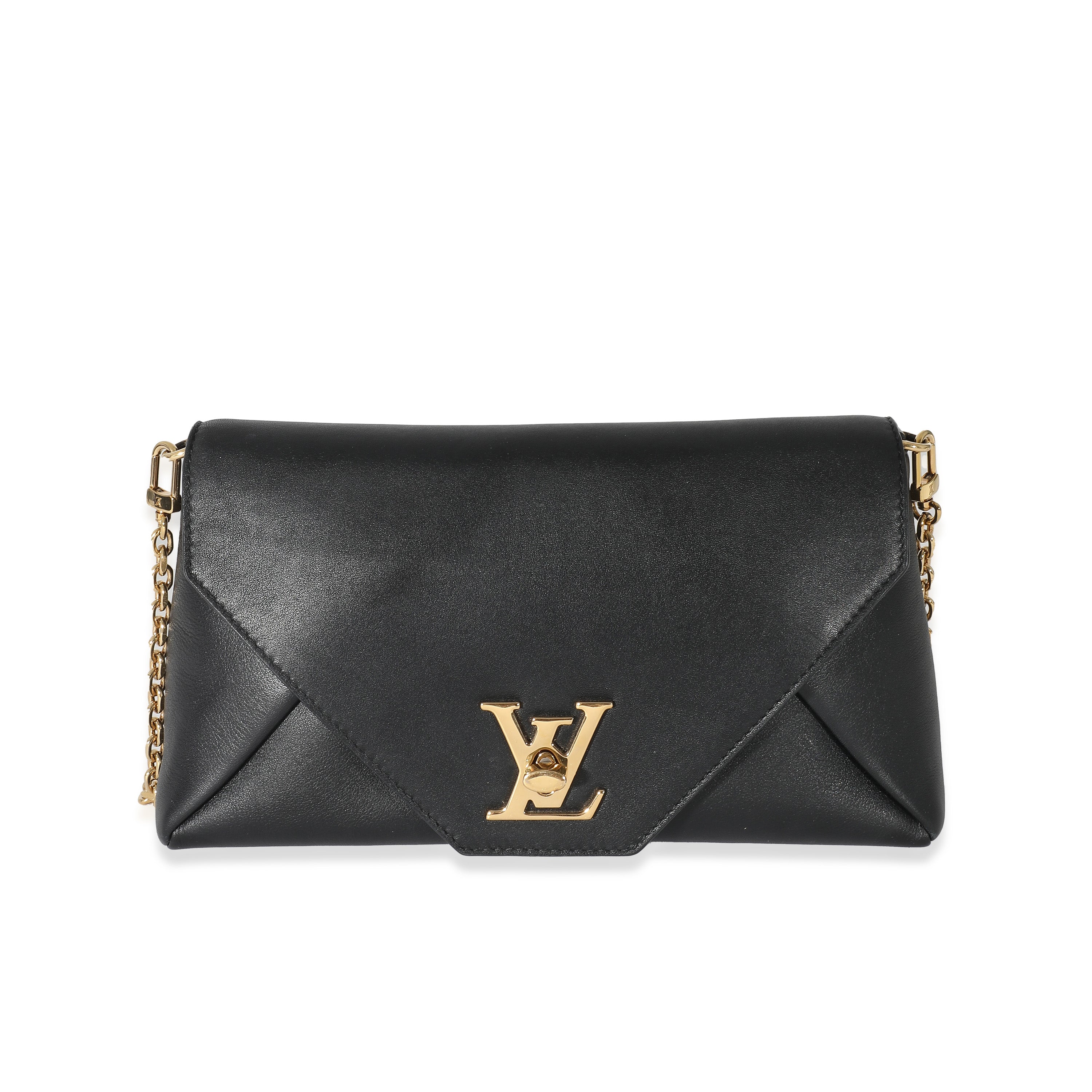 Louis Vuitton Louis Vuitton Black Calfskin Love Note Chain Clutch 