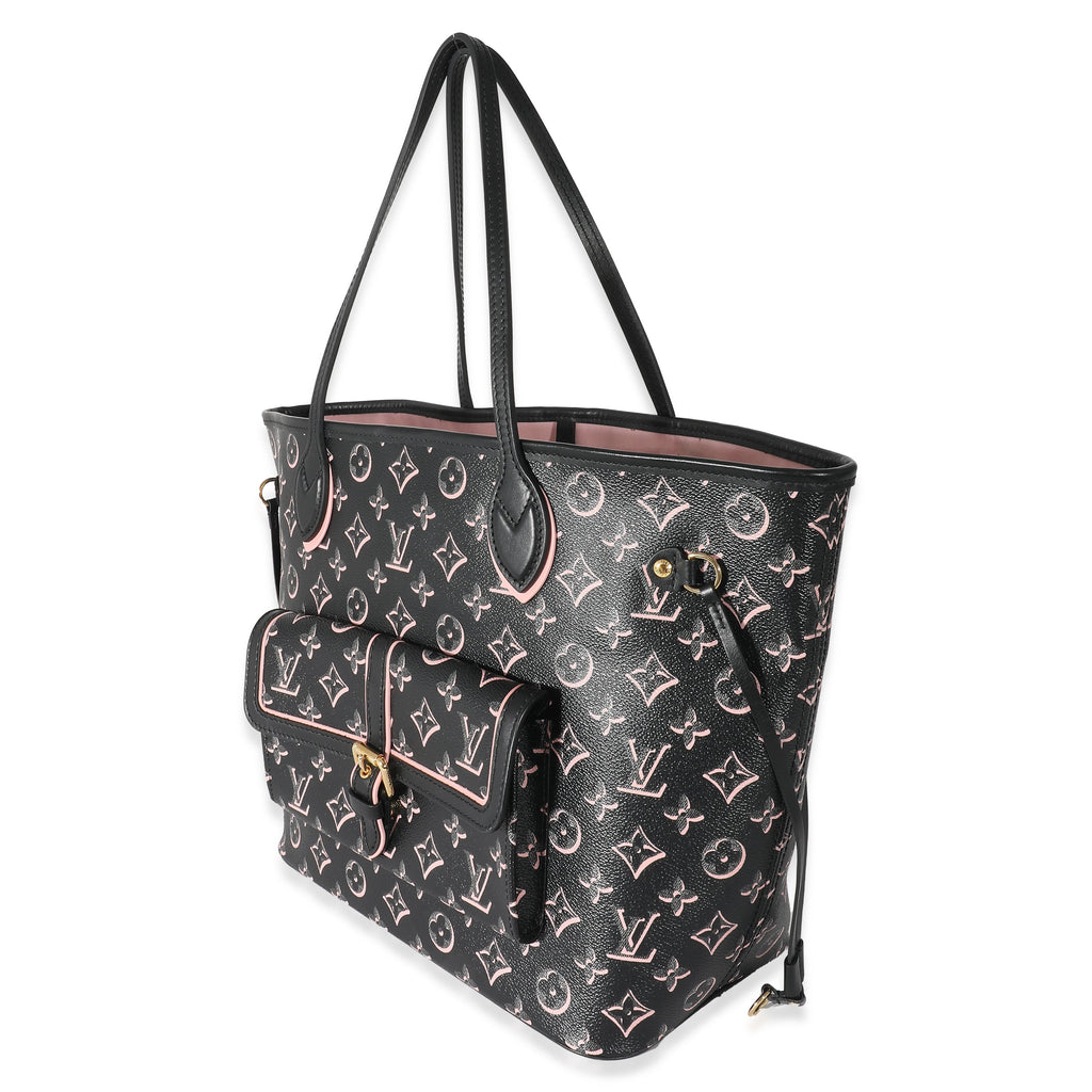 Louis Vuitton Louis Vuitton Black Pink Monogram Canvas Fall For You Neverfull MM