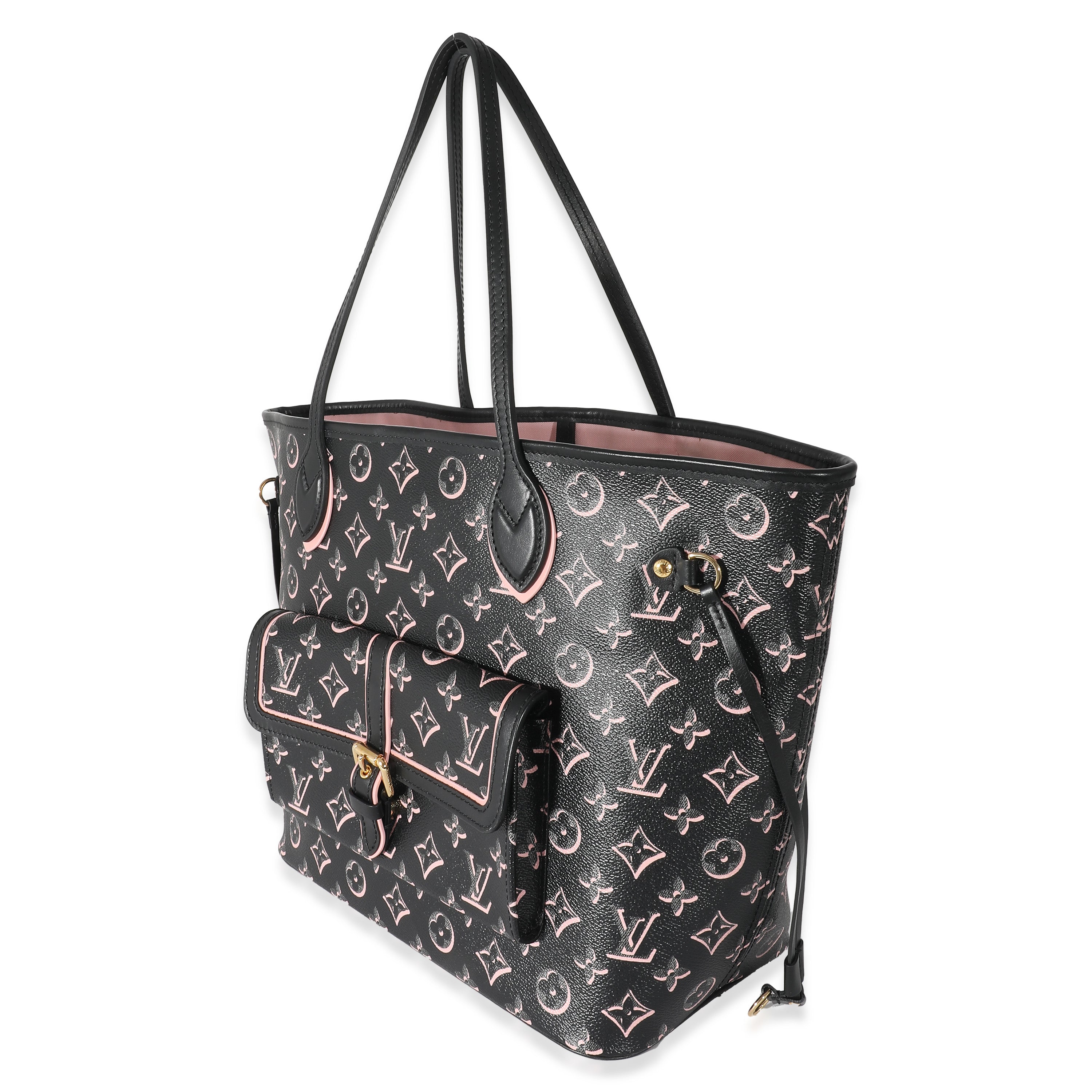 Louis Vuitton Louis Vuitton Black Pink Monogram Canvas Fall For You Neverfull MM