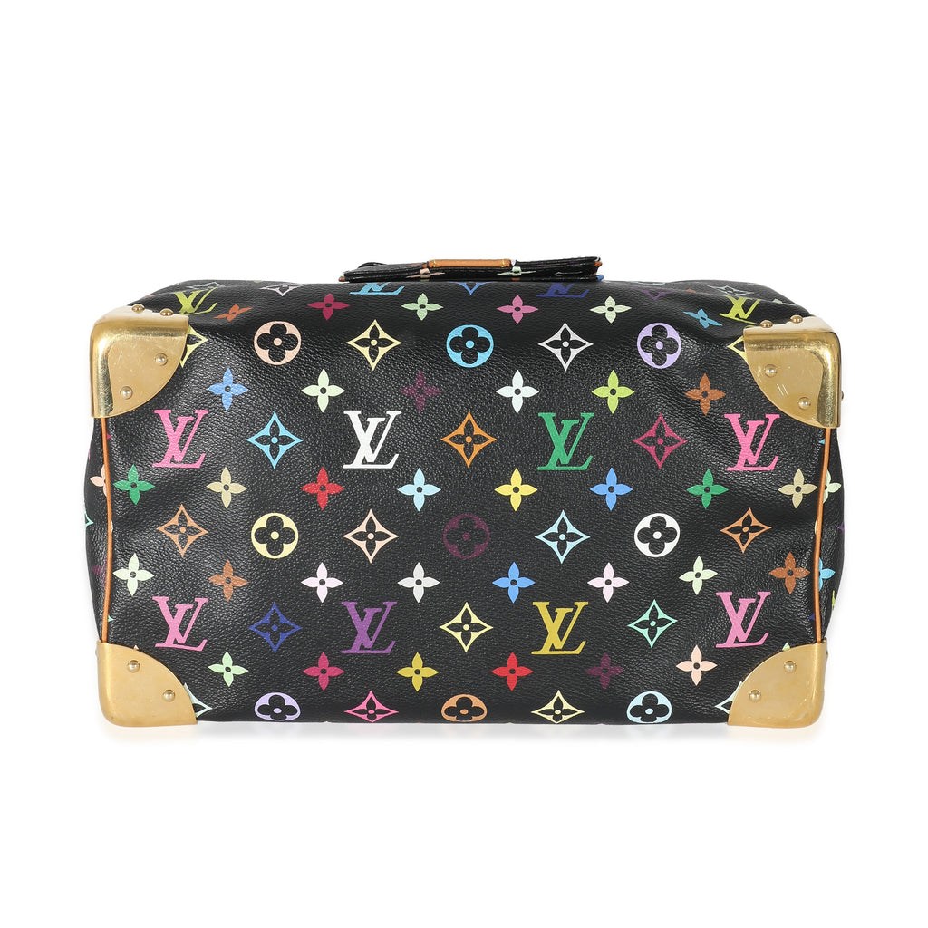 Louis Vuitton Louis Vuitton x Takashi Murakami Black Monogram Multicolore Canvas Speedy 30