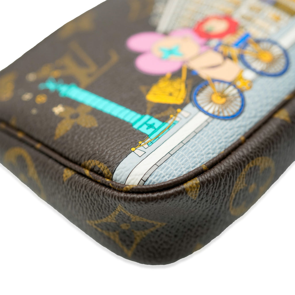 Louis Vuitton Louis Vuitton Monogram Canvas Christmas Animation Paris Mini Pochette Accessoire