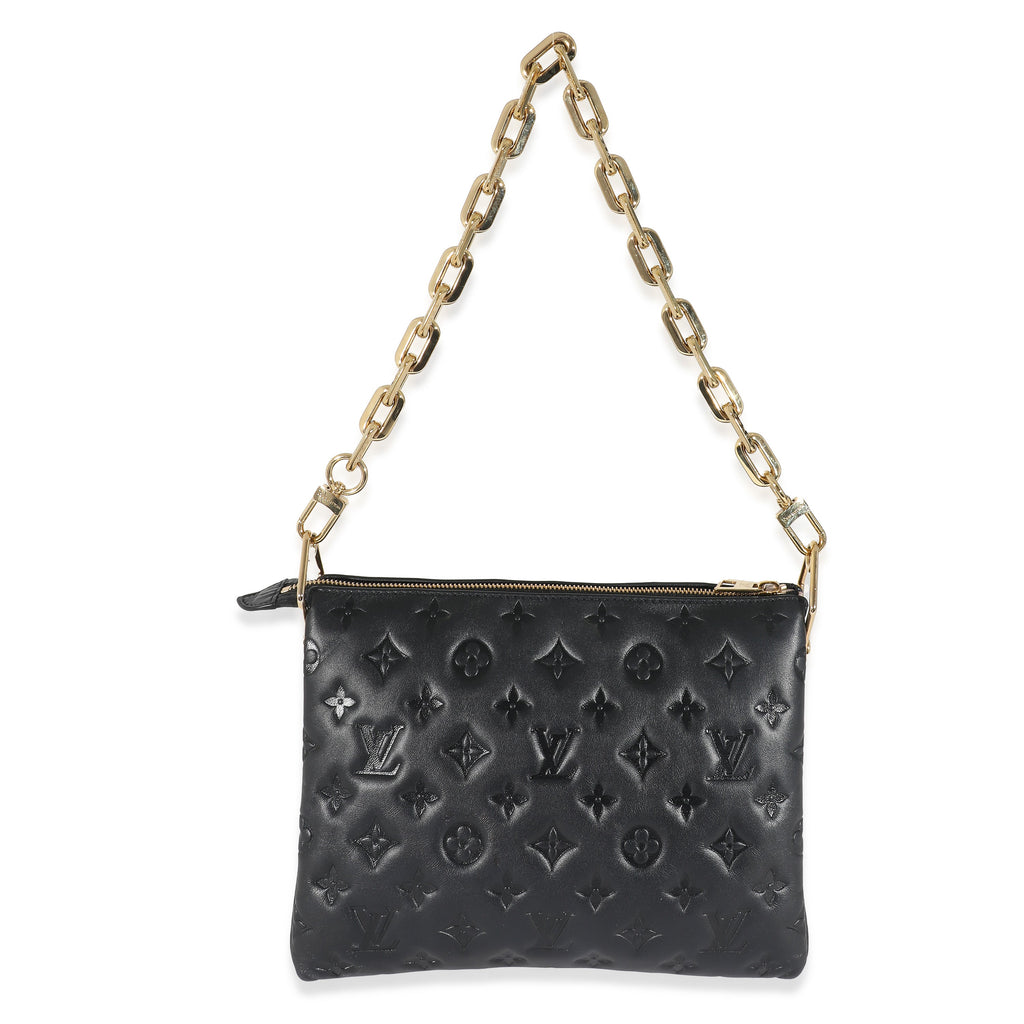 Louis Vuitton Louis Vuitton Black Puffy Lambskin Coussin PM