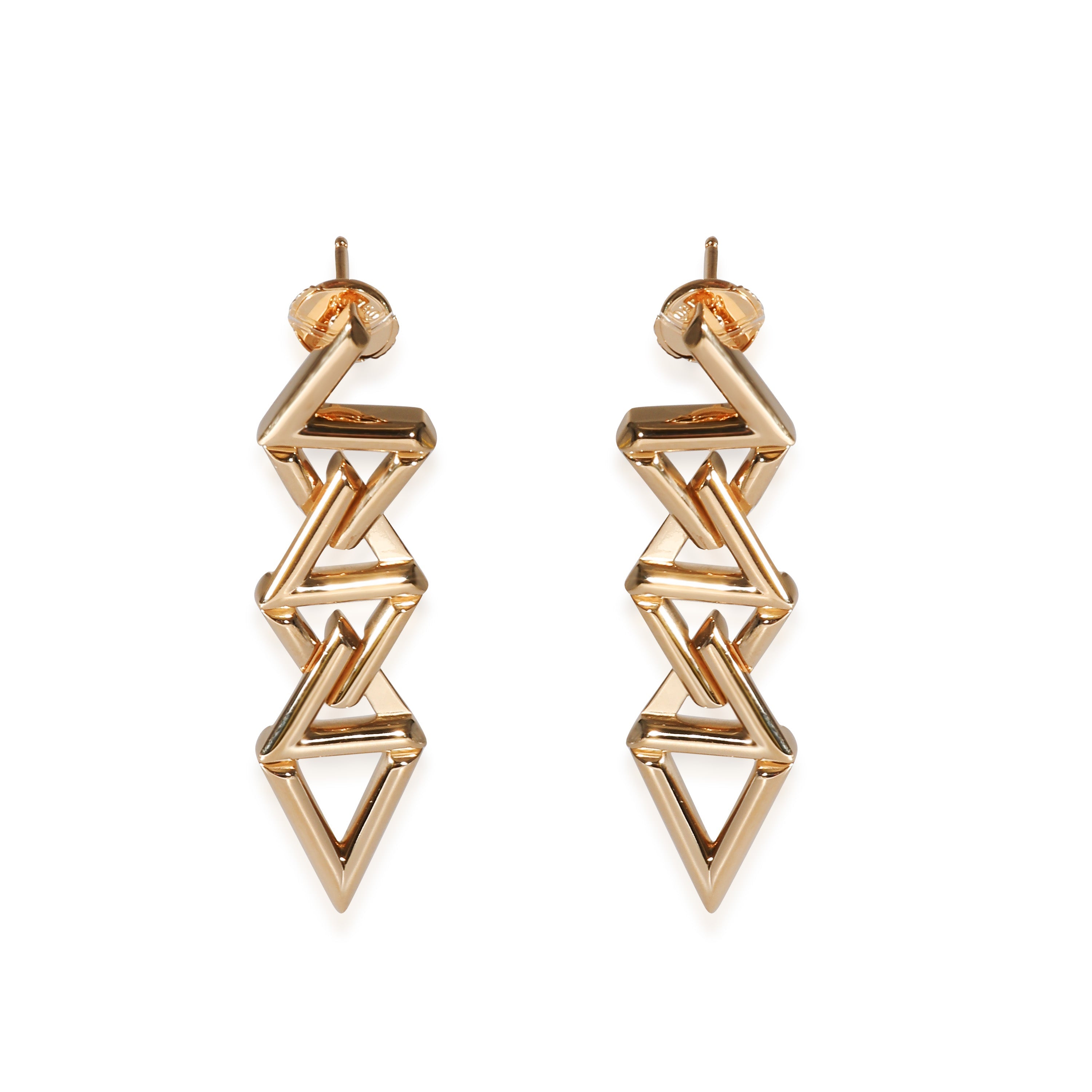 Louis Vuitton LV Volt Curb Chain Earrings in 18k Yellow Gold
