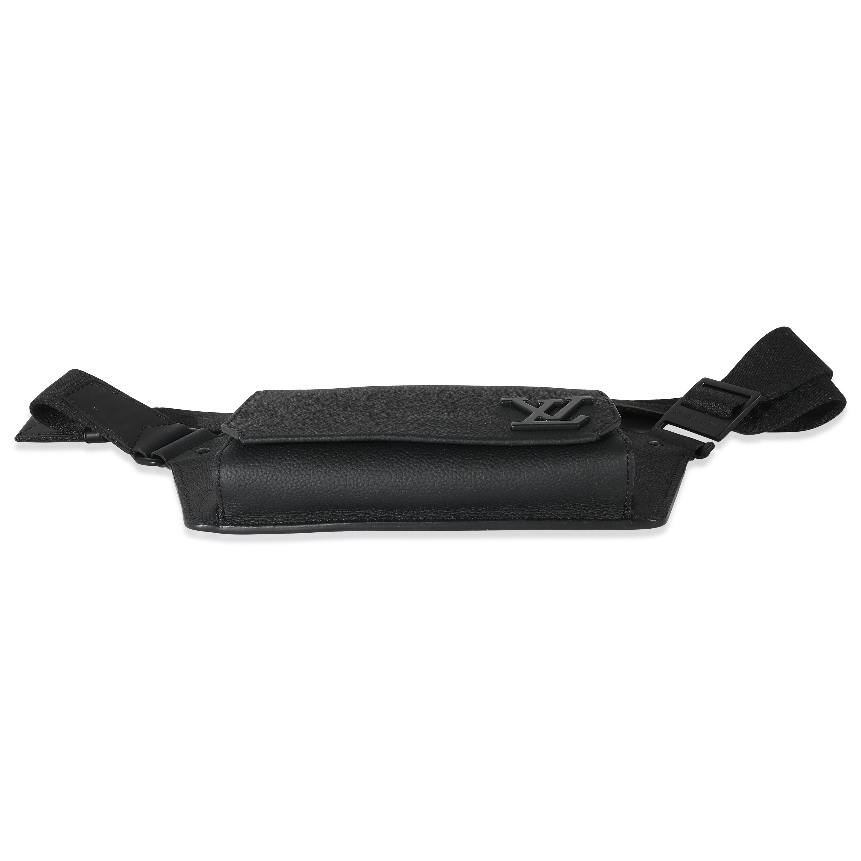Louis Vuitton Louis Vuitton Black Grained Calfskin Aerogram Takeoff Sling Bag