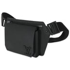 Louis Vuitton Louis Vuitton Black Grained Calfskin Aerogram Takeoff Sling Bag