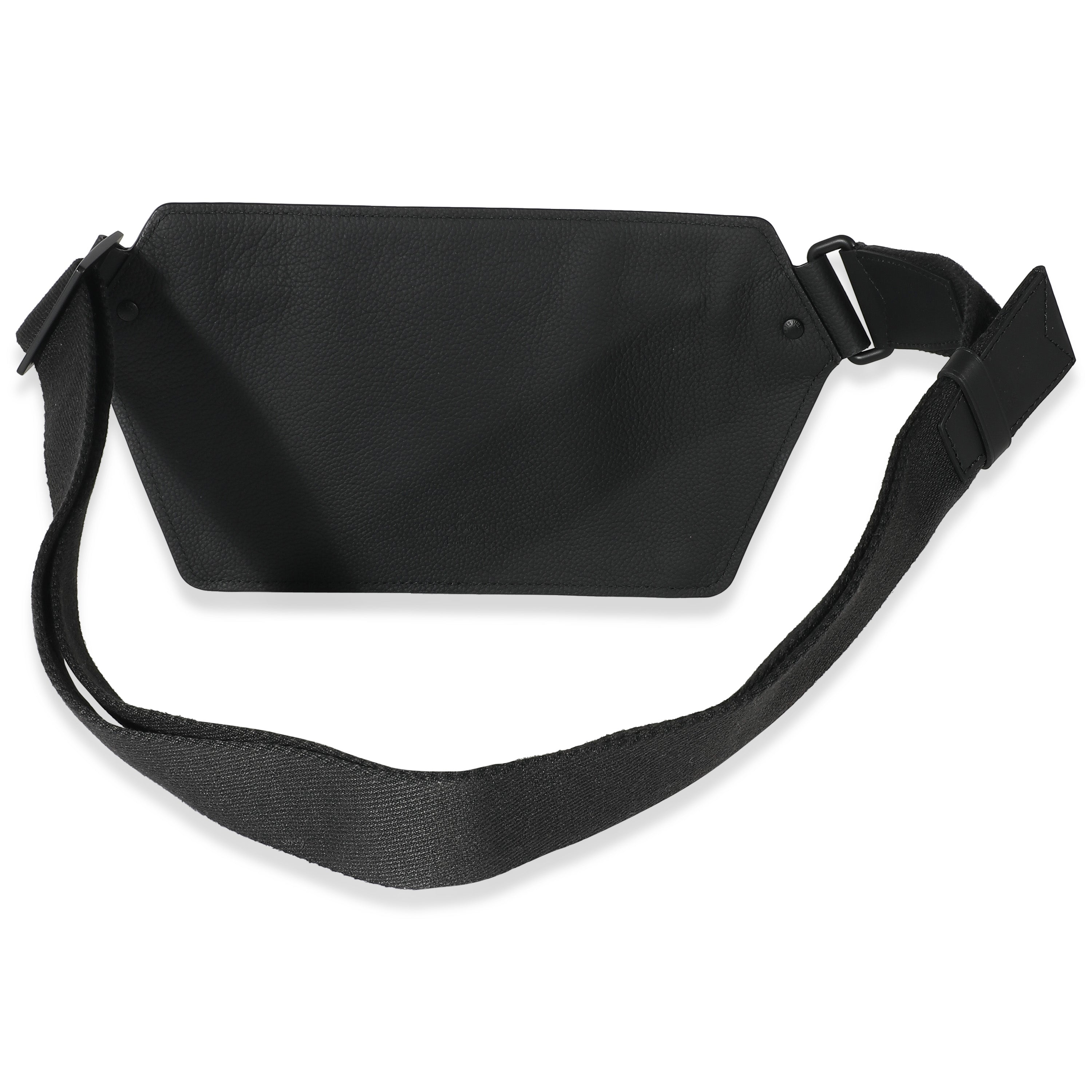 Louis Vuitton Louis Vuitton Black Grained Calfskin Aerogram Takeoff Sling Bag