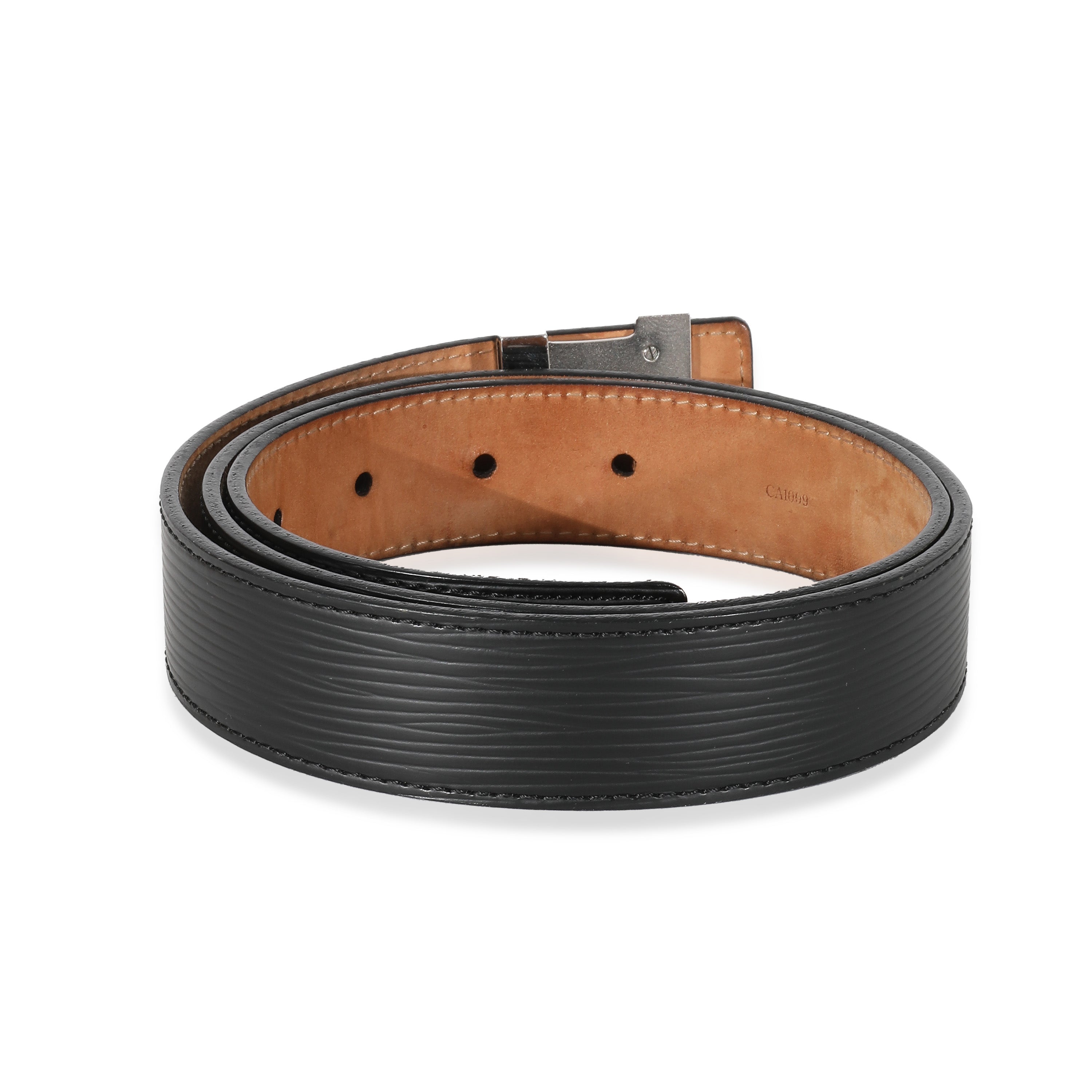 Louis Vuitton Louis Vuitton Black Epi Initiales Belt 85