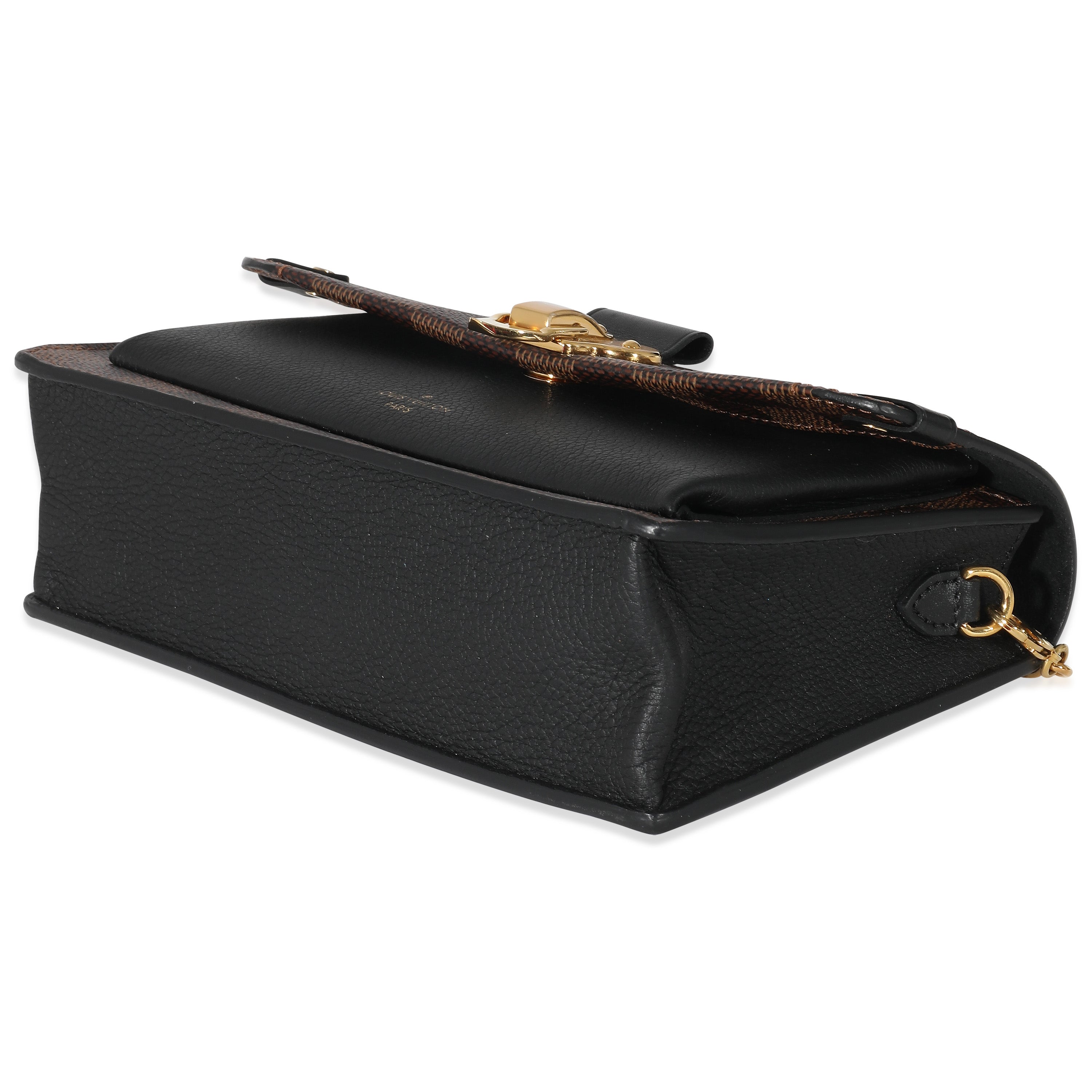 Louis Vuitton Louis Vuitton Black Damier Ebene Canvas Vavin Chain Wallet
