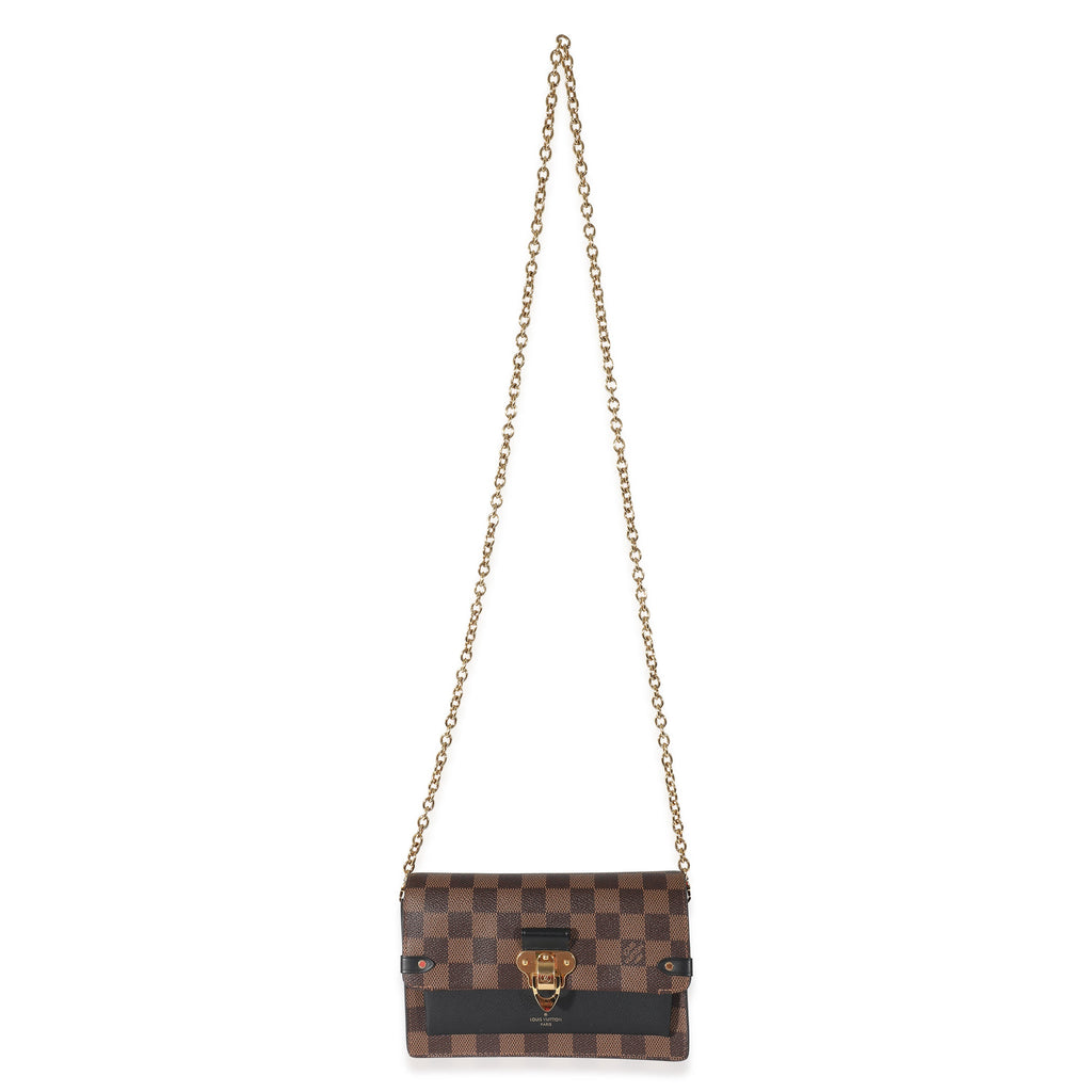 Louis Vuitton Louis Vuitton Black Damier Ebene Canvas Vavin Chain Wallet