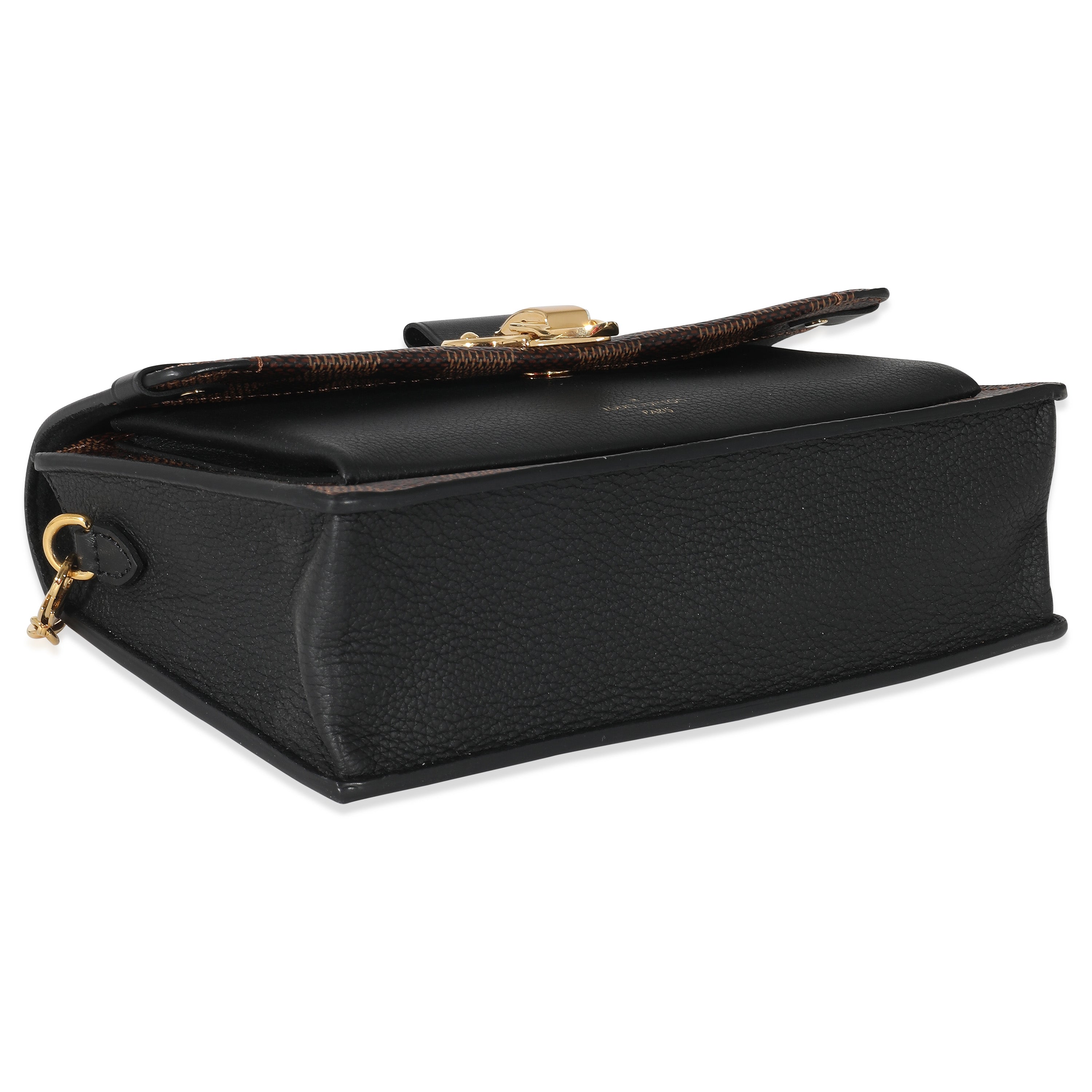 Louis Vuitton Louis Vuitton Black Damier Ebene Canvas Vavin Chain Wallet