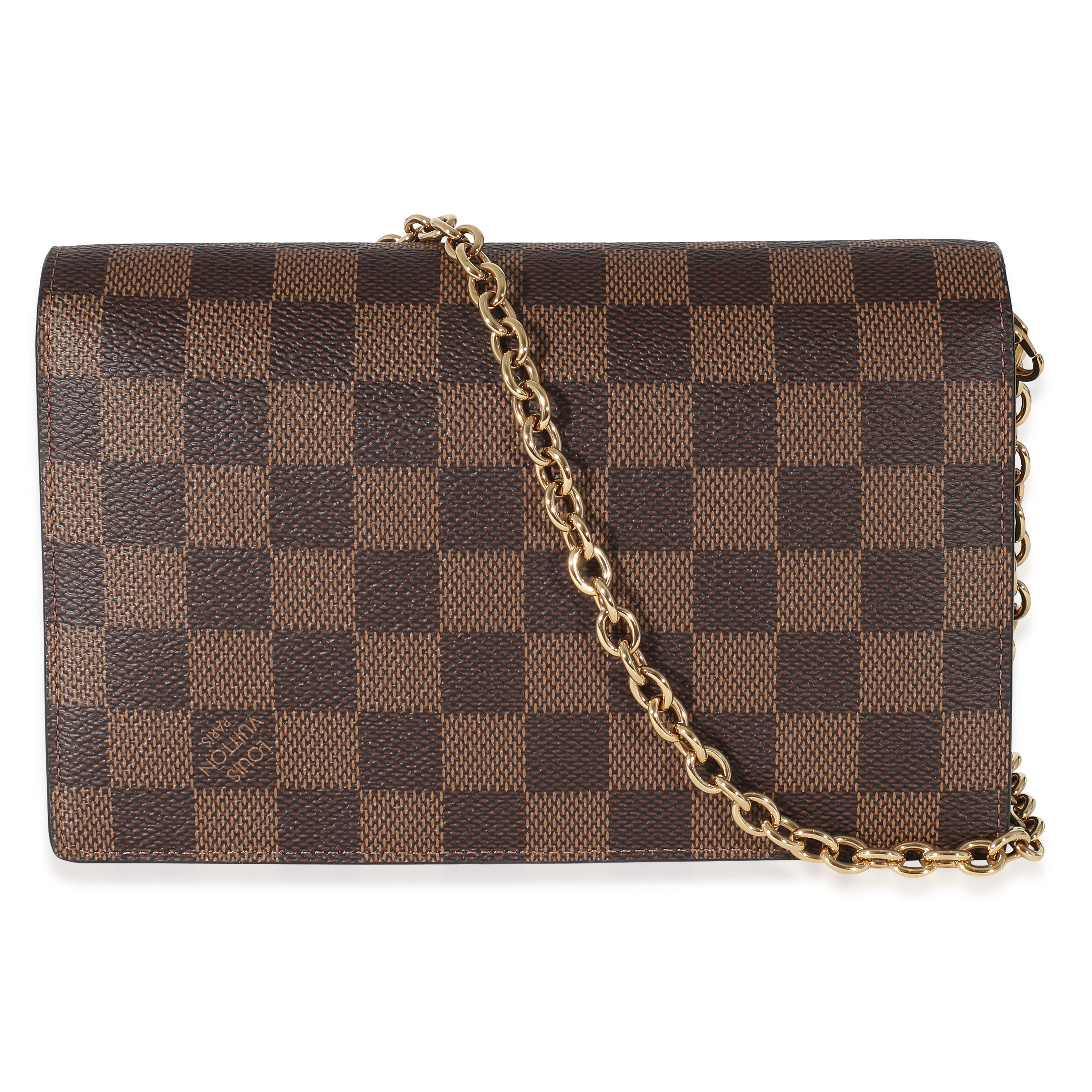 Louis Vuitton Louis Vuitton Black Damier Ebene Canvas Vavin Chain Wallet