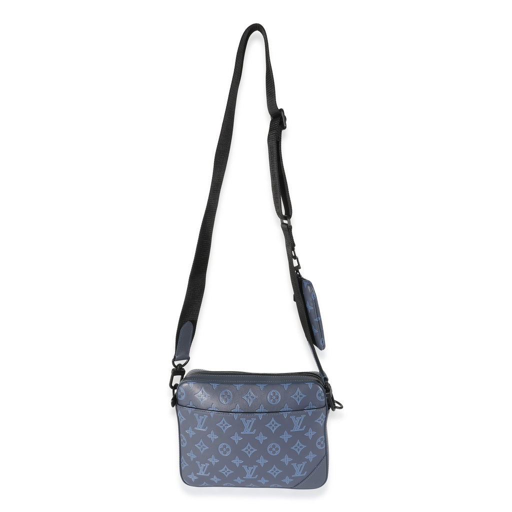 Louis Vuitton Navy Monogram Shadow Calfskin Duo Messenger