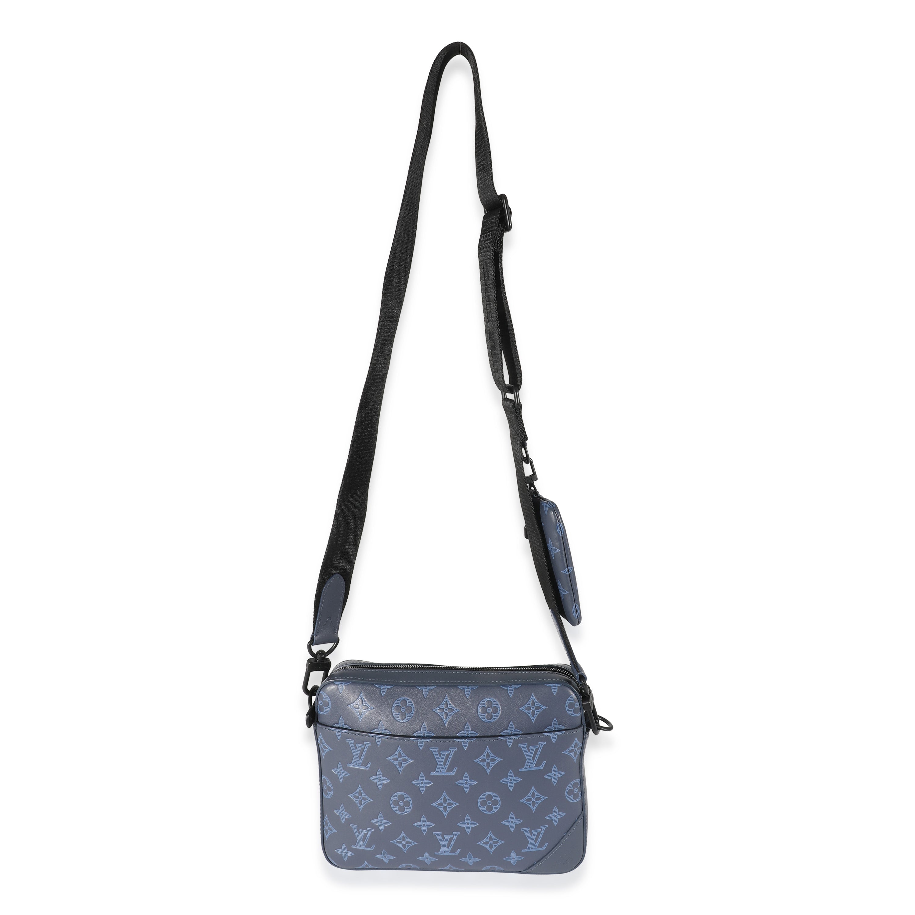 Louis Vuitton Navy Monogram Shadow Calfskin Duo Messenger