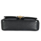 Chanel Navy Black Quilted Lambskin Medium Elegant CC Flap Bag