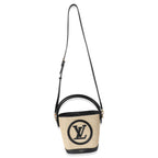 Louis Vuitton Louis Vuitton Black Beige Raffia Petit Bucket Bag
