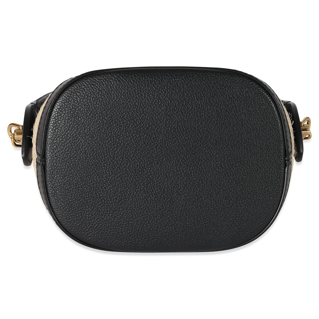 Louis Vuitton Louis Vuitton Black Beige Raffia Petit Bucket Bag