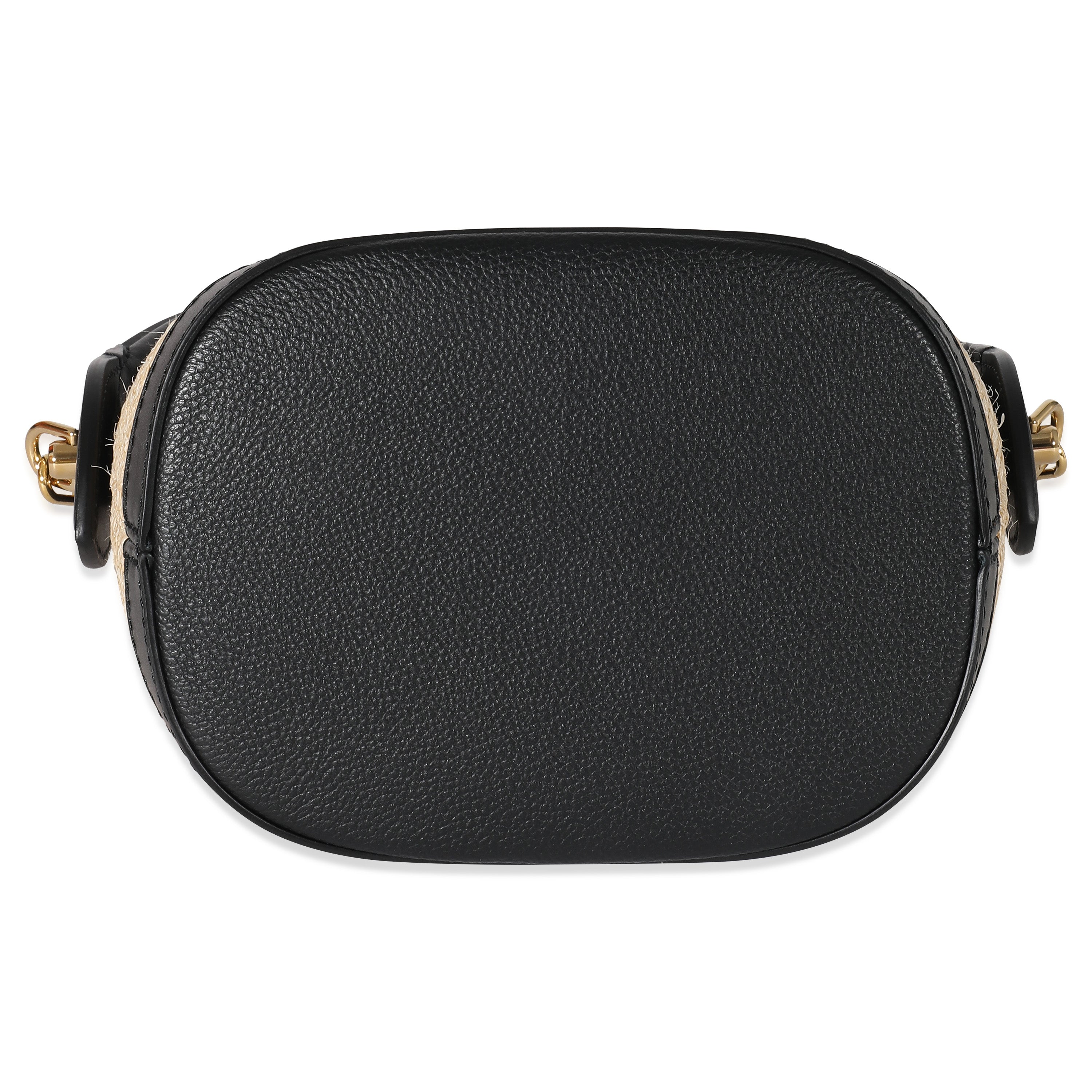 Louis Vuitton Louis Vuitton Black Beige Raffia Petit Bucket Bag