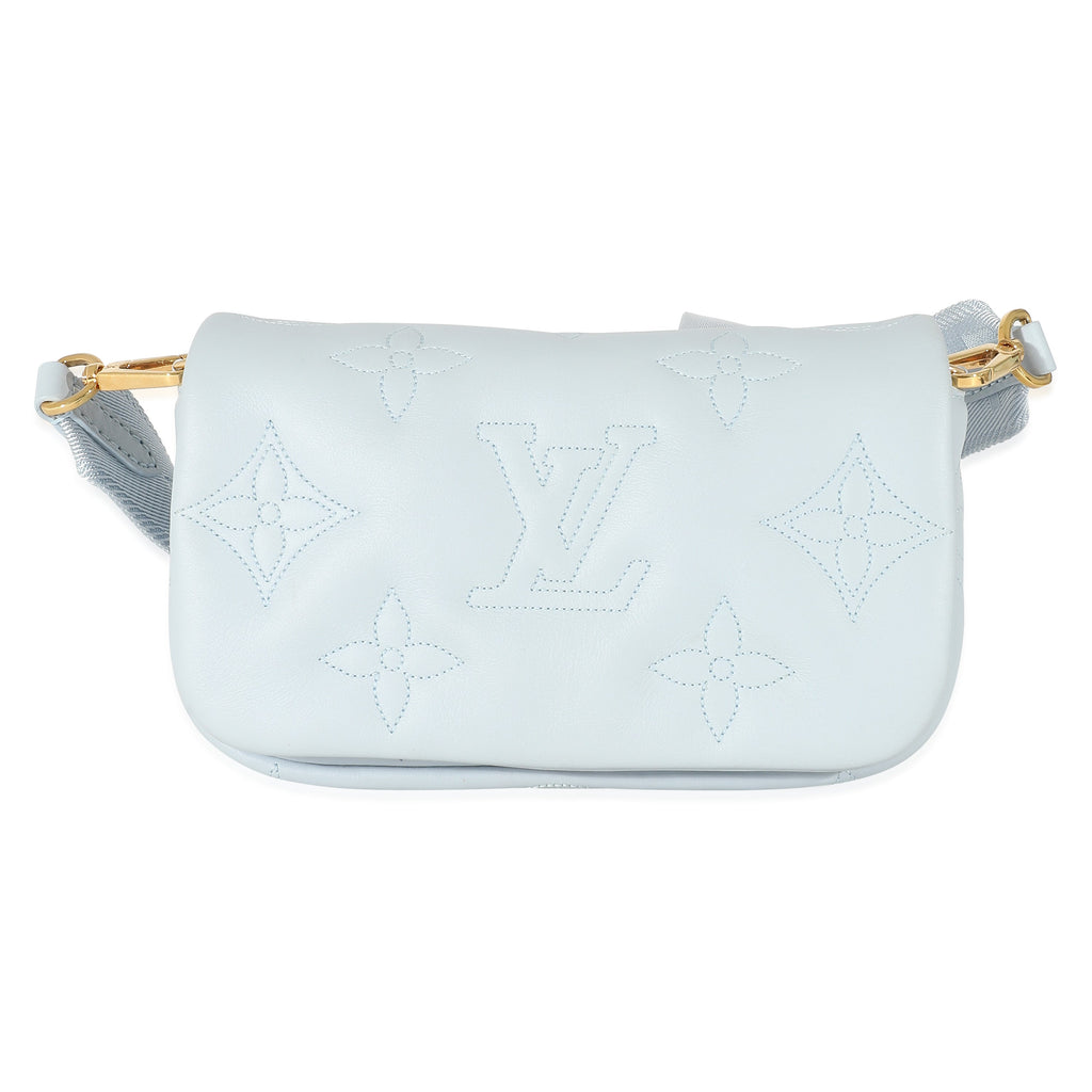 Louis Vuitton Louis Vuitton Bleu Glacier Bubblegram Wallet On Strap
