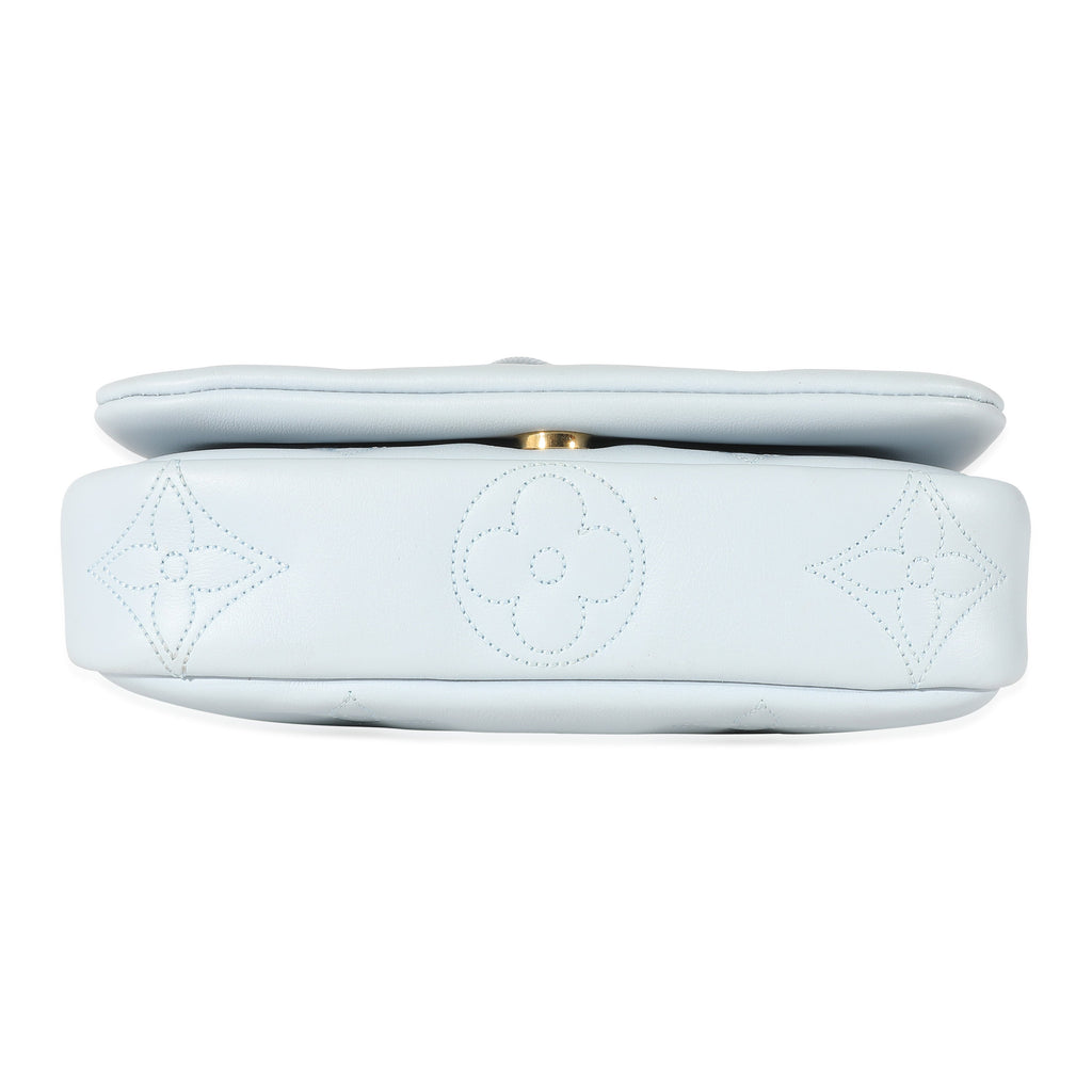 Louis Vuitton Louis Vuitton Bleu Glacier Bubblegram Wallet On Strap
