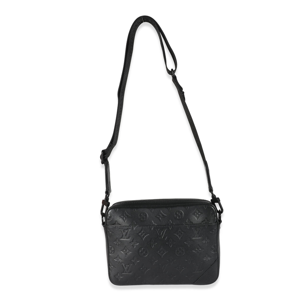 Louis Vuitton Louis Vuitton Black Monogram Shadow Leather Duo Messenger Bag