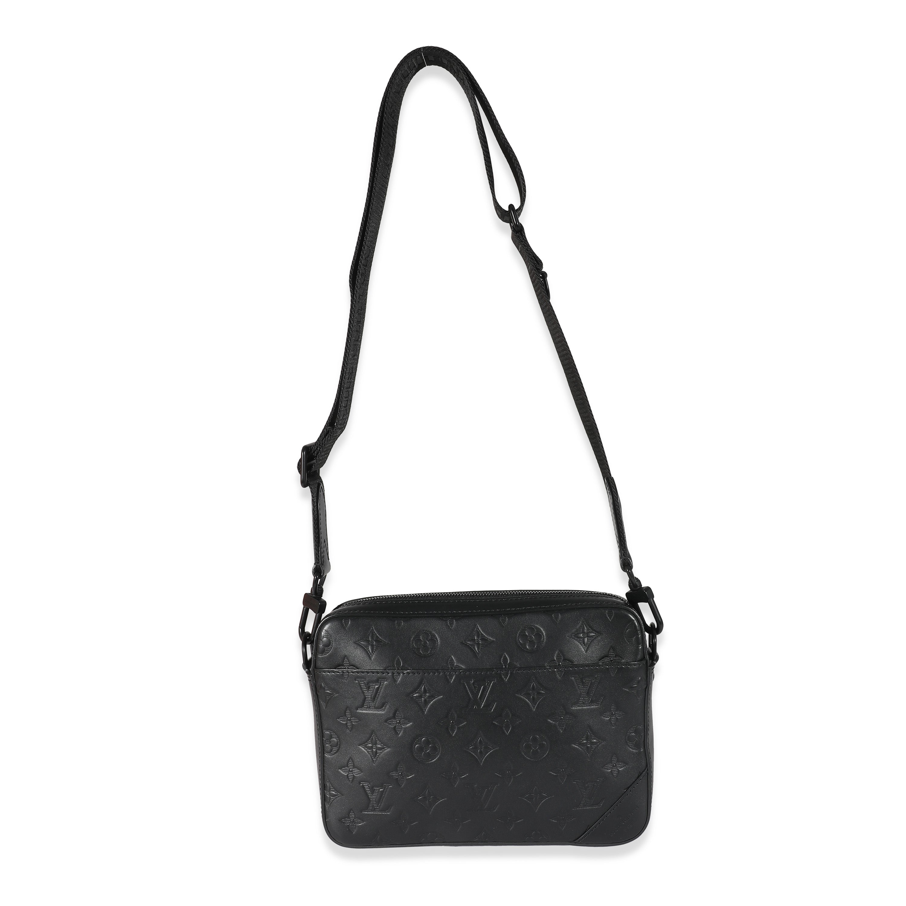 Louis Vuitton Louis Vuitton Black Monogram Shadow Leather Duo Messenger Bag