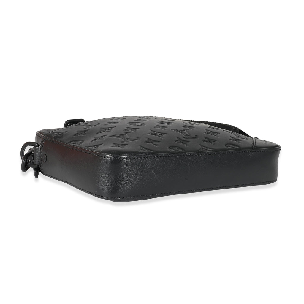 Louis Vuitton Louis Vuitton Black Monogram Shadow Leather Duo Messenger Bag