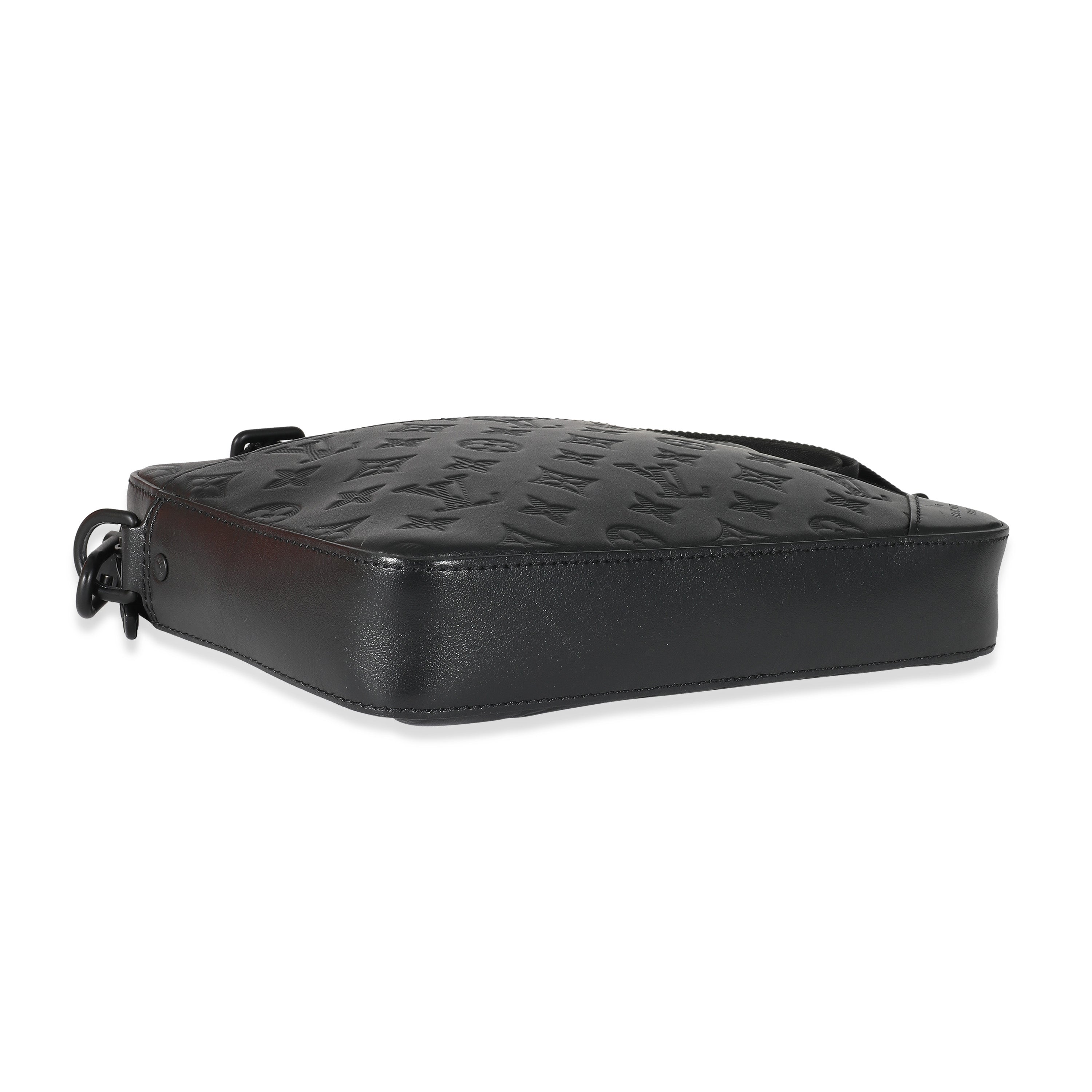 Louis Vuitton Louis Vuitton Black Monogram Shadow Leather Duo Messenger Bag