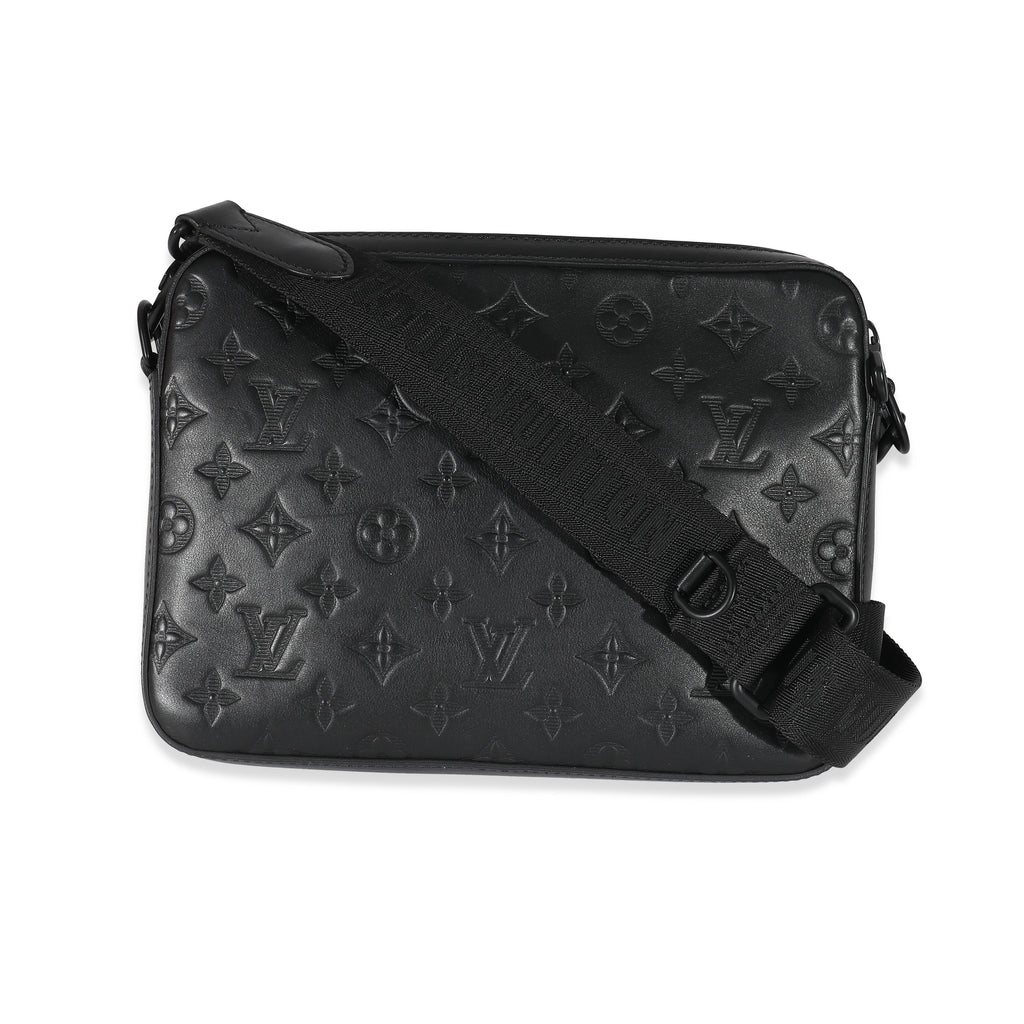Louis Vuitton Louis Vuitton Black Monogram Shadow Leather Duo Messenger Bag