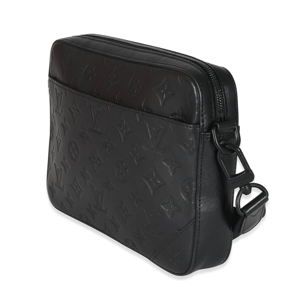 Louis Vuitton Louis Vuitton Black Monogram Shadow Leather Duo Messenger Bag