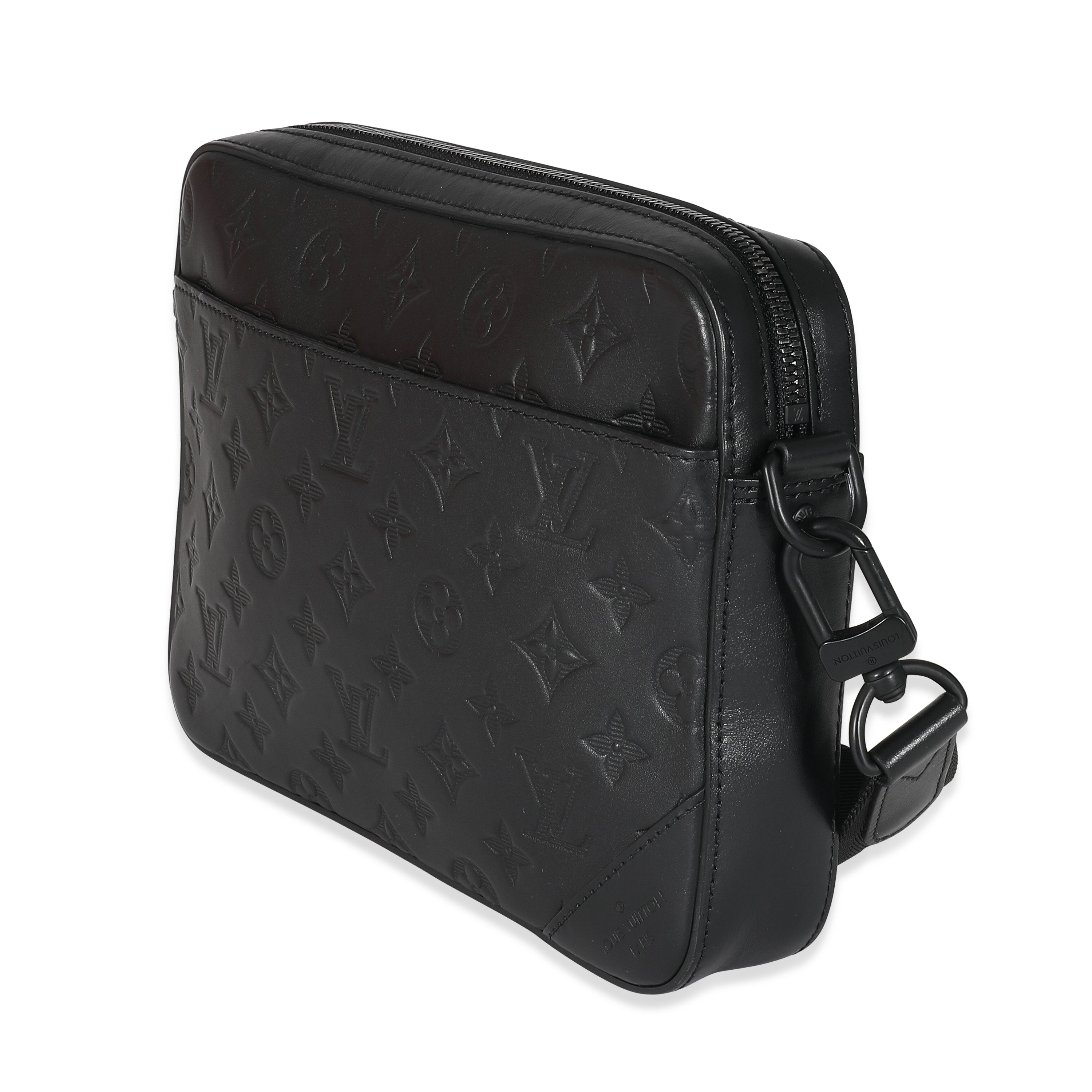 Louis Vuitton Louis Vuitton Black Monogram Shadow Leather Duo Messenger Bag