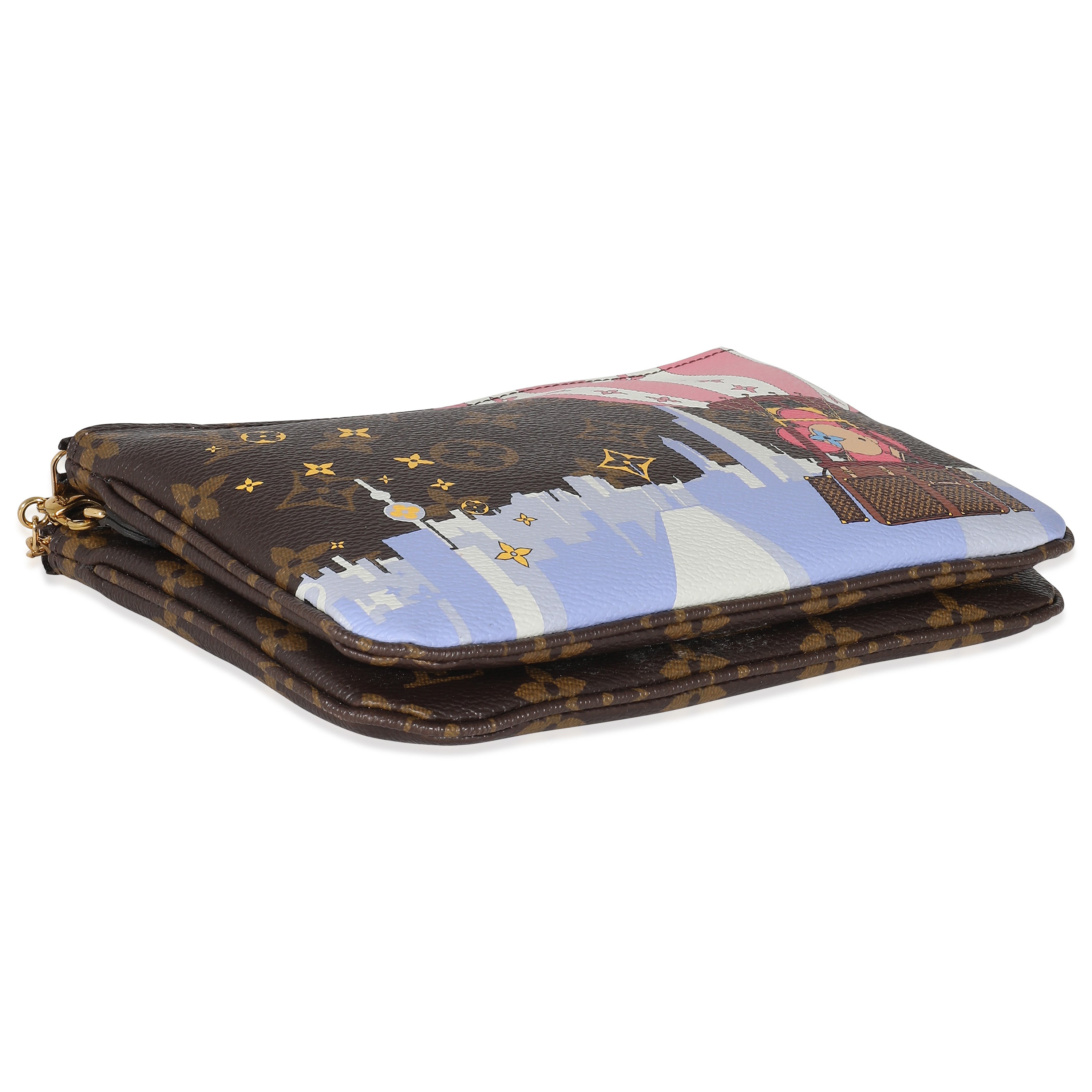 Louis Vuitton Louis Vuitton Monogram Canvas Vivienne Christmas Animation Double Zip Pochette