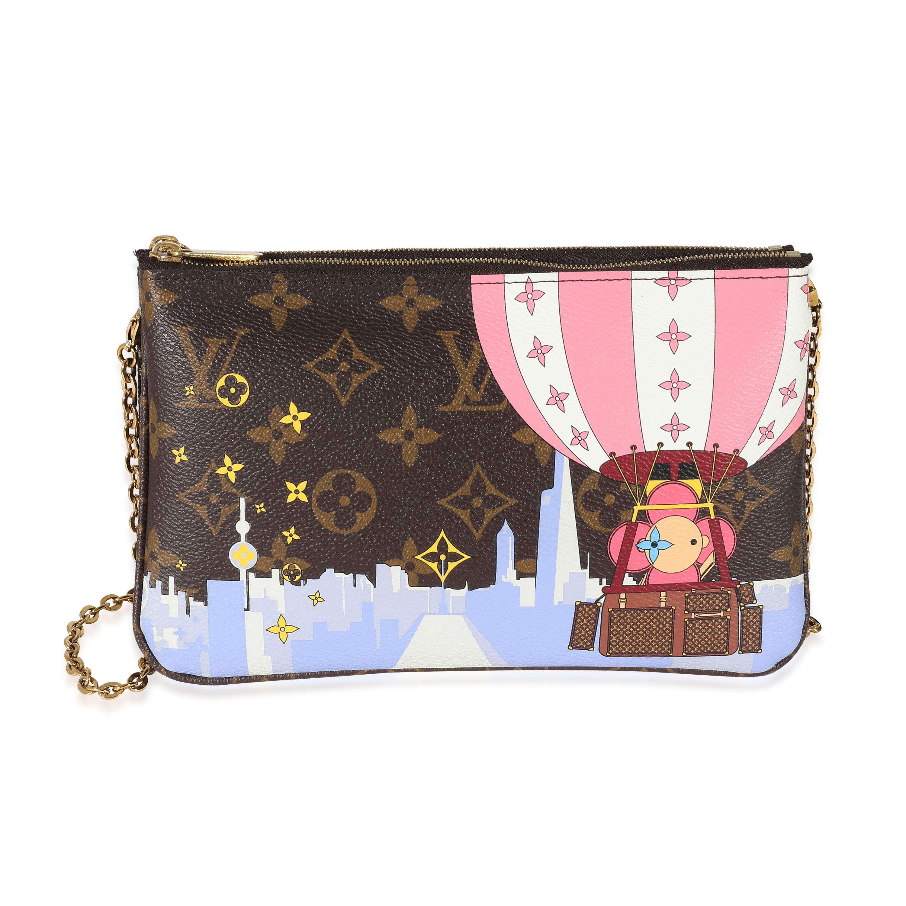 Louis Vuitton Louis Vuitton Monogram Canvas Vivienne Christmas Animation Double Zip Pochette