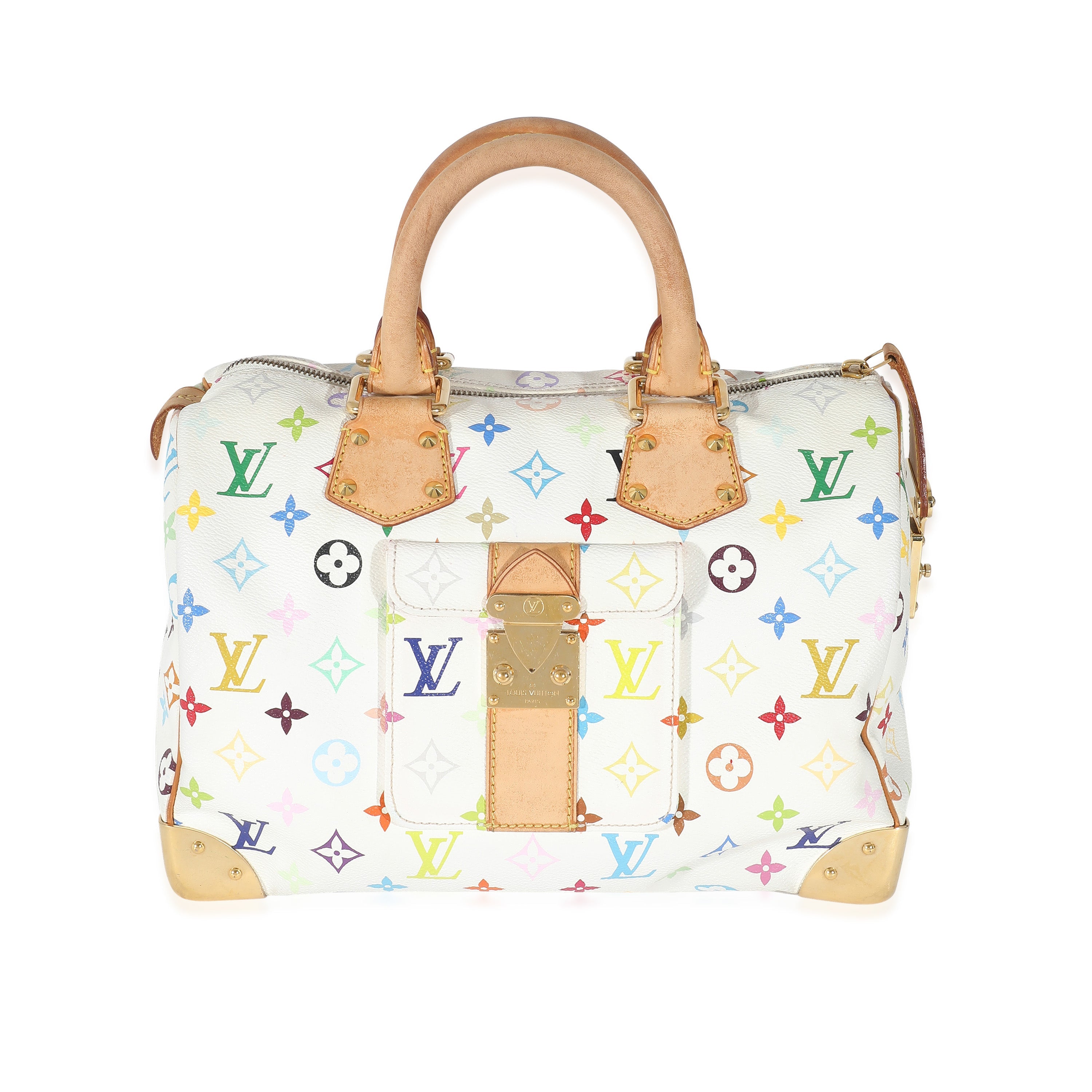 Louis Vuitton Louis Vuitton x Takashi Murakami White Monogram Multicolore Canvas Speedy 30