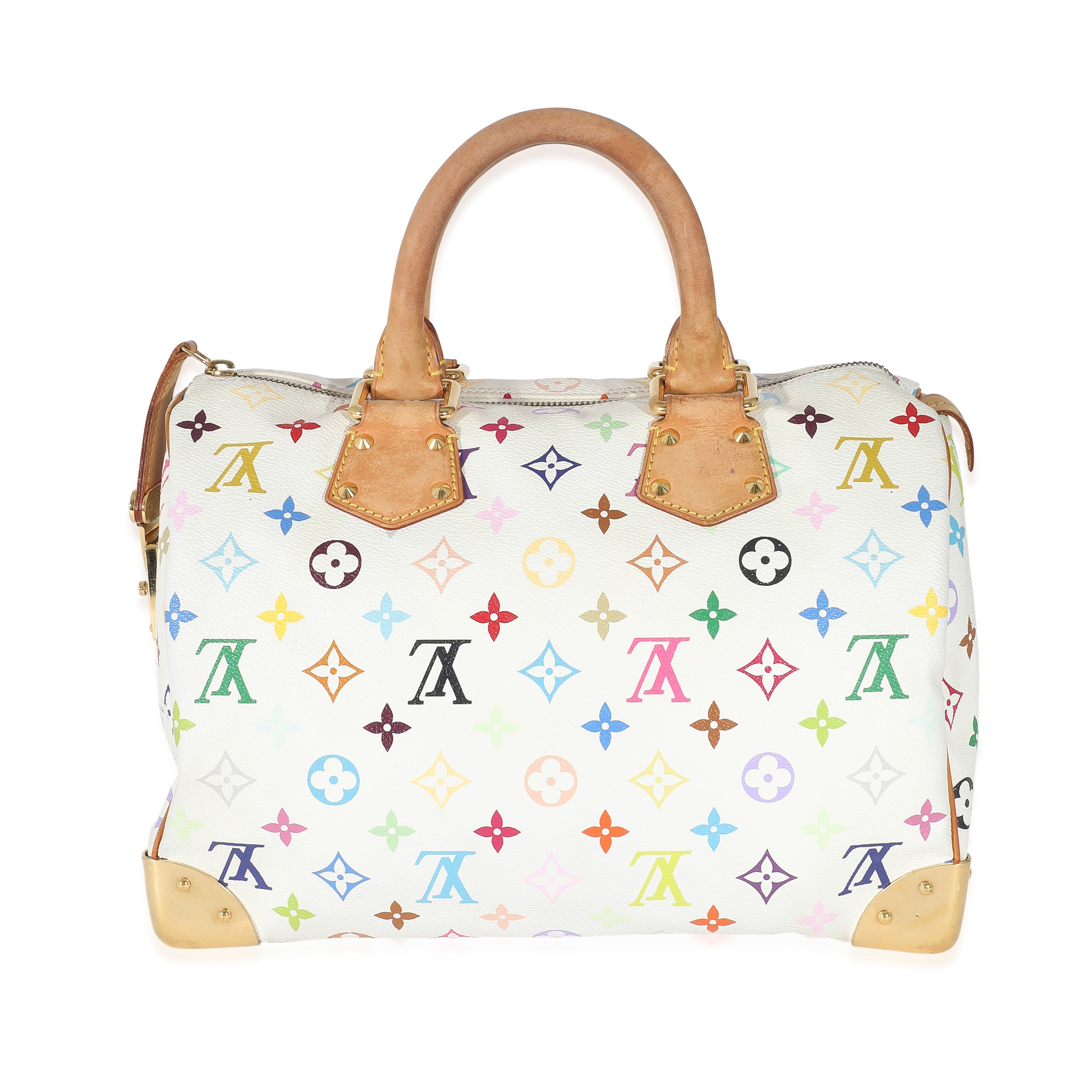 Louis Vuitton Louis Vuitton x Takashi Murakami White Monogram Multicolore Canvas Speedy 30