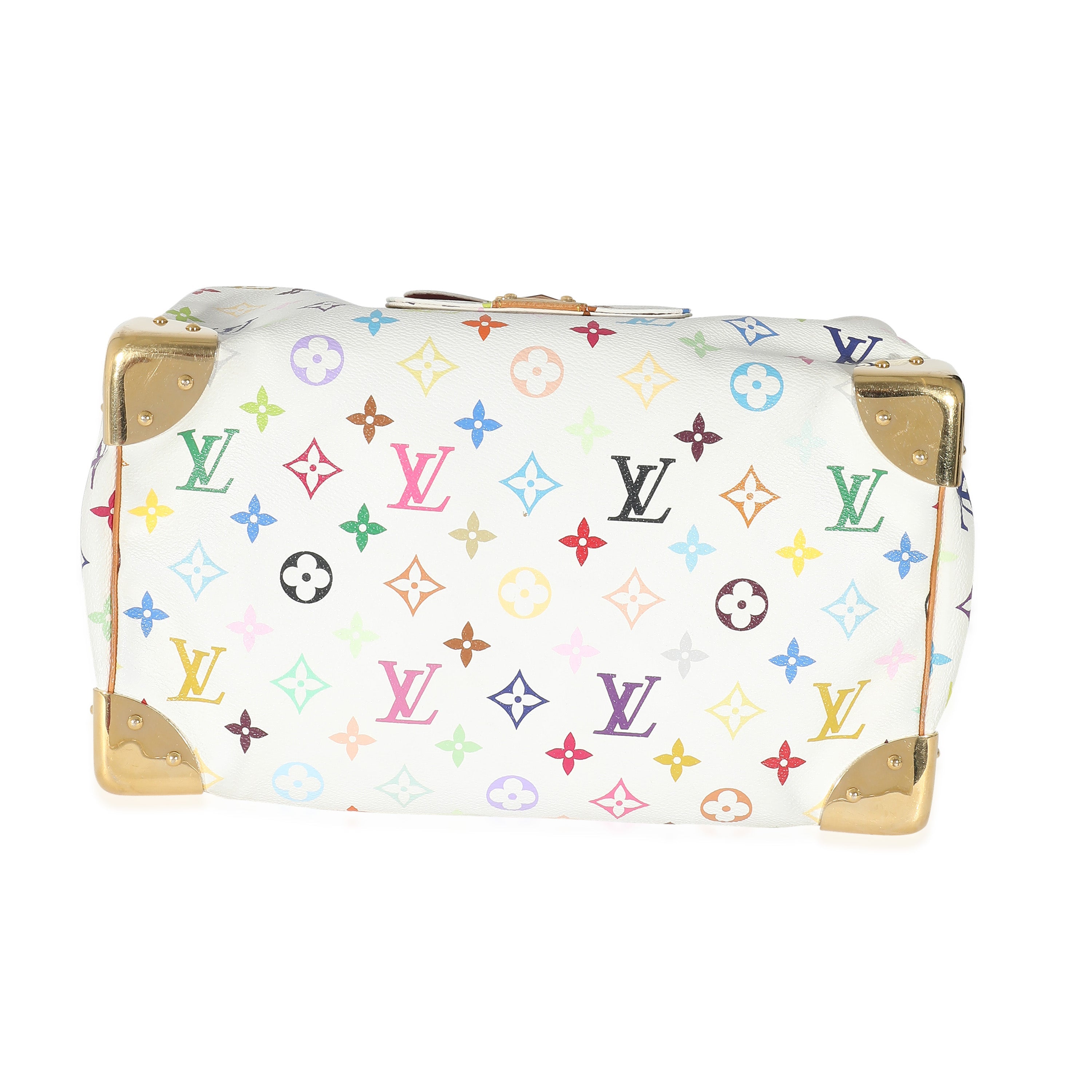 Louis Vuitton Louis Vuitton x Takashi Murakami White Monogram Multicolore Canvas Speedy 30
