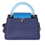 Louis Vuitton Louis Vuitton Taurillon Blue Tan Monogram Flowers Capucines BB