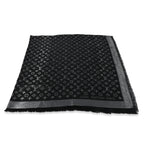 Louis Vuitton Louis Vuitton Black Silk Blend Monogram Shine Shawl