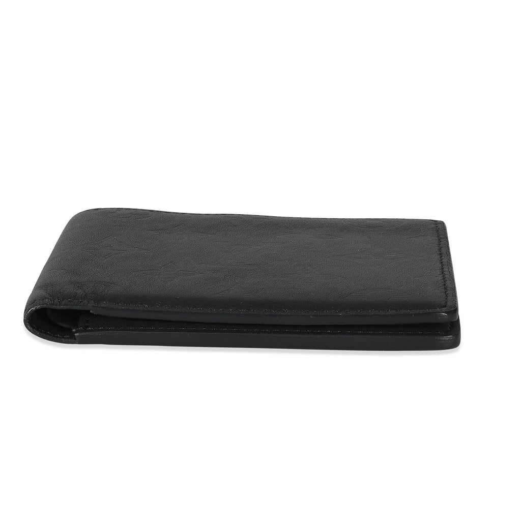 Louis Vuitton Black Monogram Shadow Calfskin Multiple Wallet