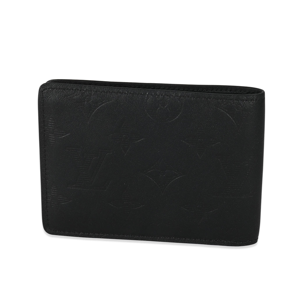 Louis Vuitton Black Monogram Shadow Calfskin Multiple Wallet
