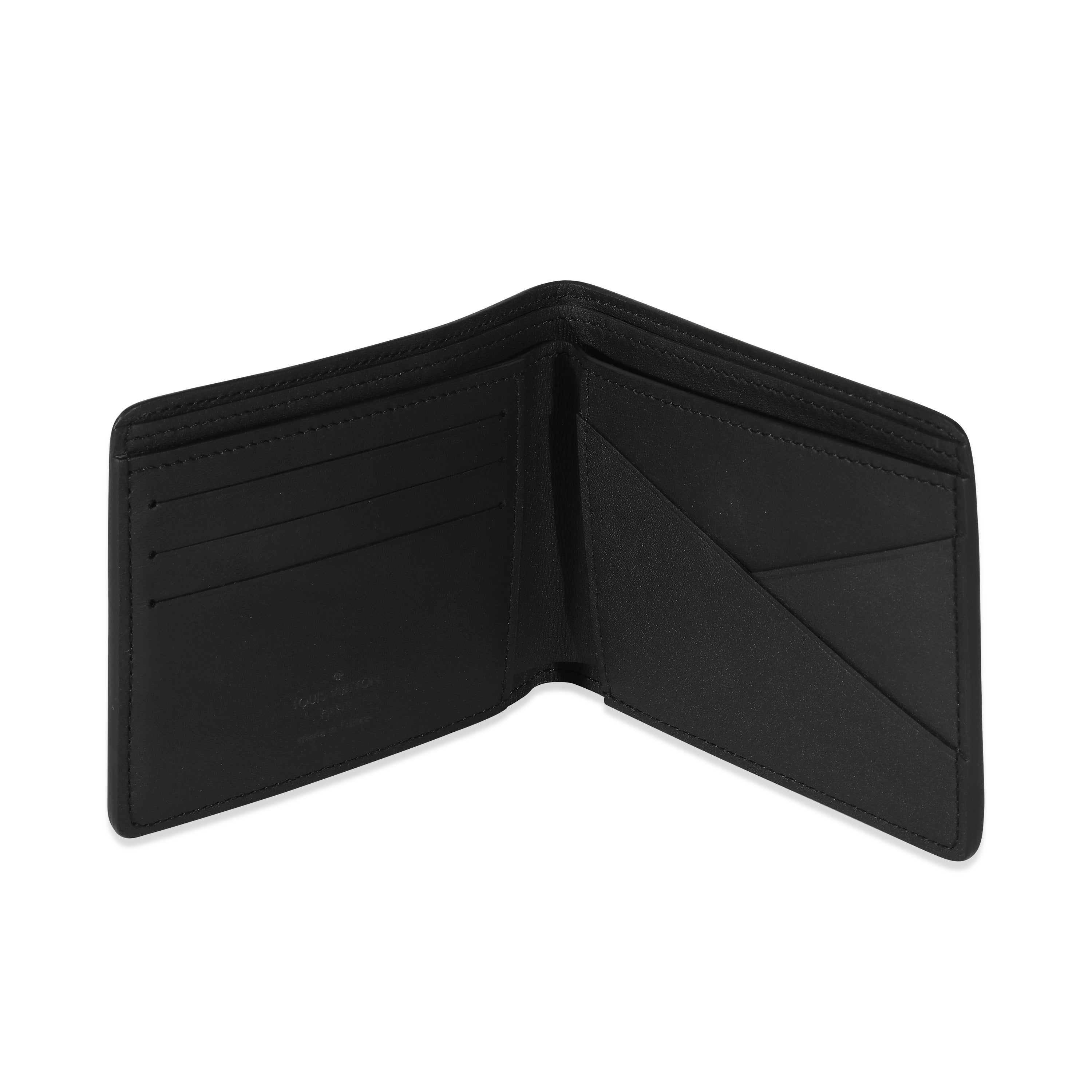 Louis Vuitton Black Monogram Shadow Calfskin Multiple Wallet