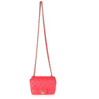 Chanel Dark Pink Quilted Lambskin Mini Square Flap Bag