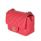 Chanel Dark Pink Quilted Lambskin Mini Square Flap Bag
