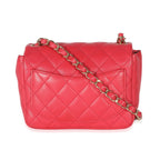 Chanel Dark Pink Quilted Lambskin Mini Square Flap Bag