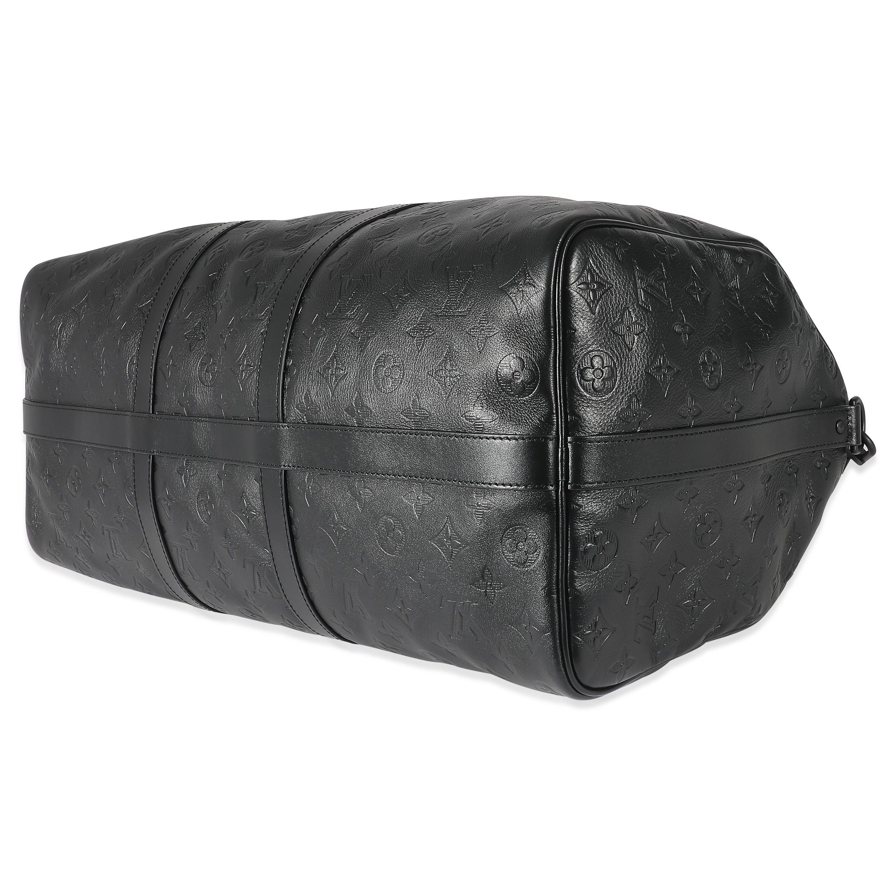 Louis Vuitton Louis Vuitton Black Monogram Shadow Keepall Bandoulière 50