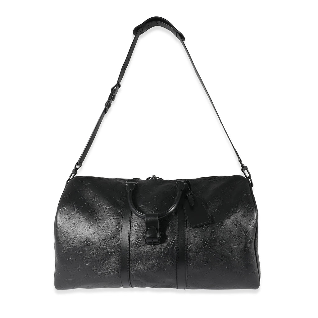 Louis Vuitton Louis Vuitton Black Monogram Shadow Keepall Bandoulière 50