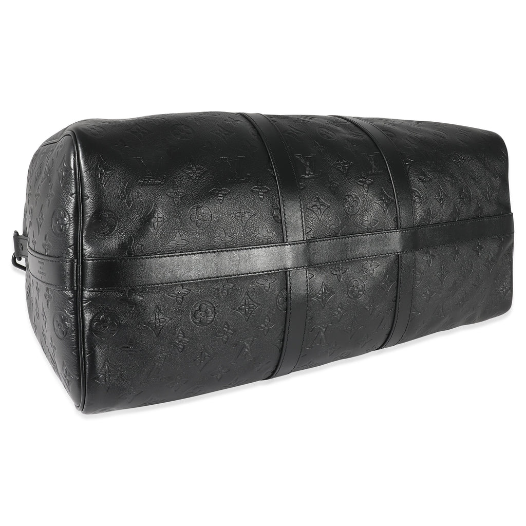 Louis Vuitton Louis Vuitton Black Monogram Shadow Keepall Bandoulière 50