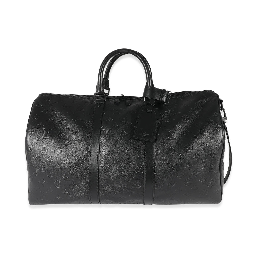 Louis Vuitton Louis Vuitton Black Monogram Shadow Keepall Bandoulière 50