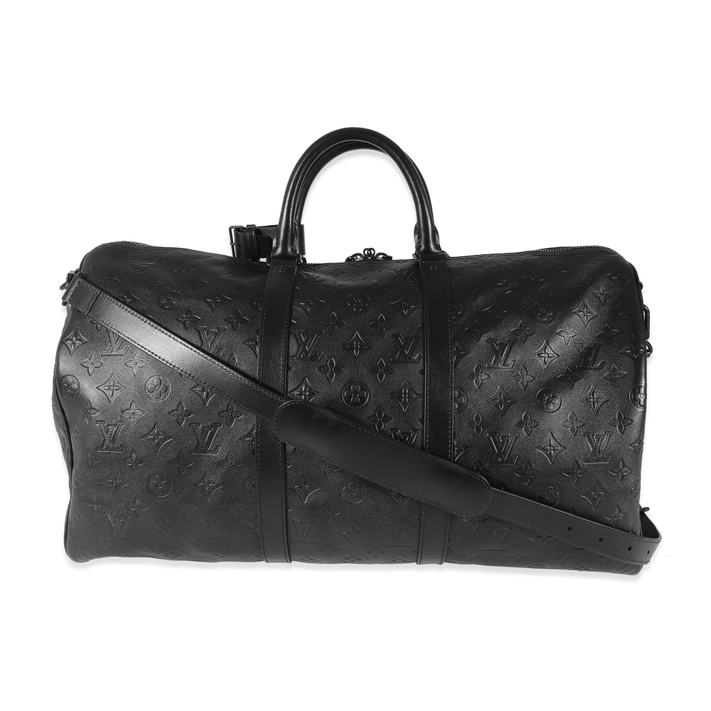 Louis Vuitton Louis Vuitton Black Monogram Shadow Keepall Bandoulière 50